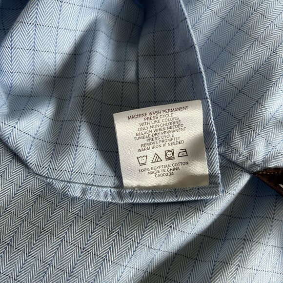 Hudson Room Men's Button Down Dress Shirt Blue with Stripes Size 16.5/33 - Picture 4 of 5